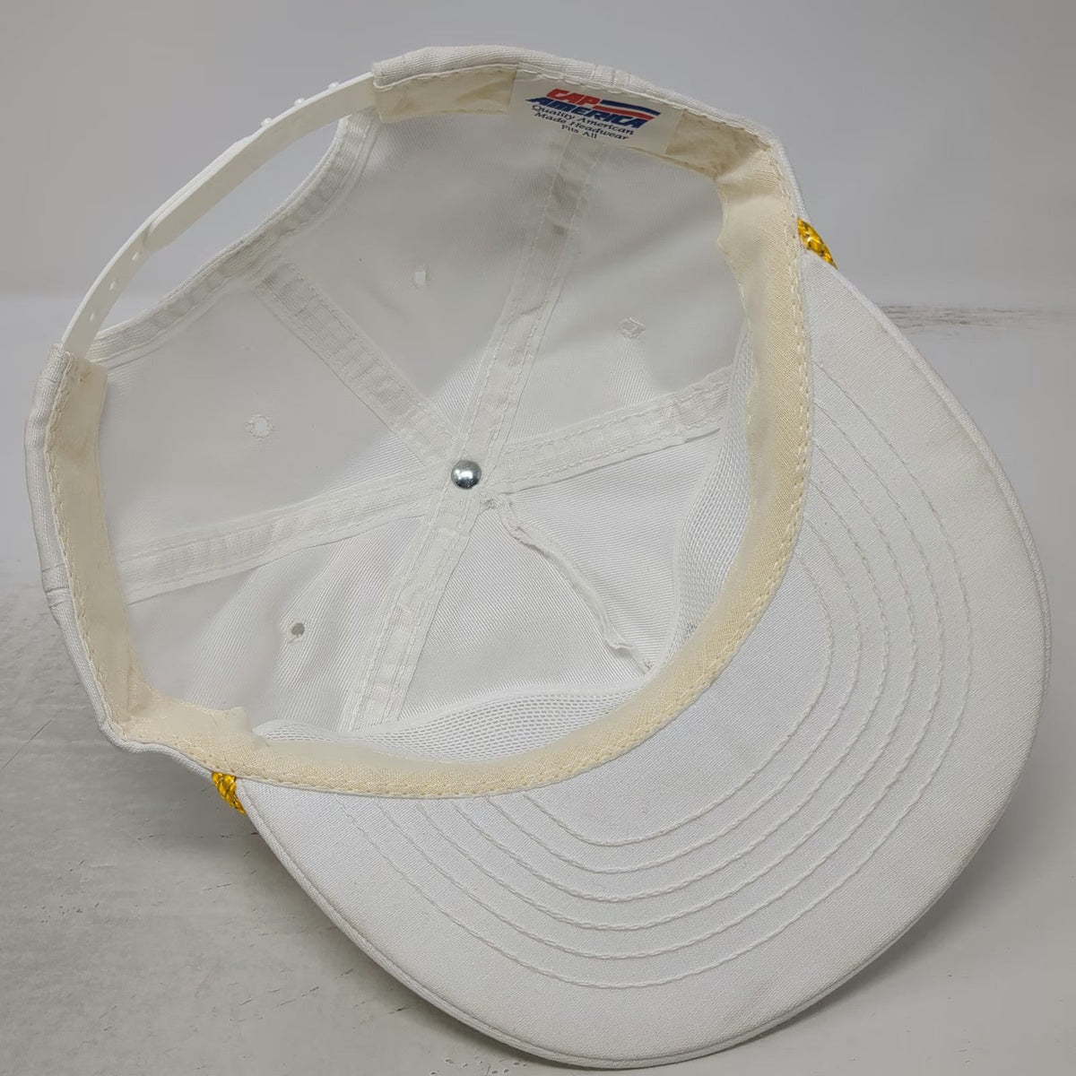 Cap America 5 Panel White One Size Hat Santa Fe Pacific Gold Corp Snapback Rope
