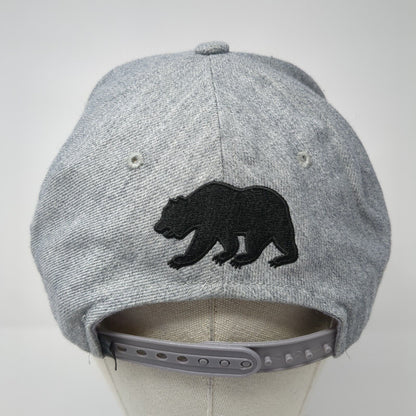 California Republic Snapback Hat Gray One Size Adjustable Embroidered Pit Bull