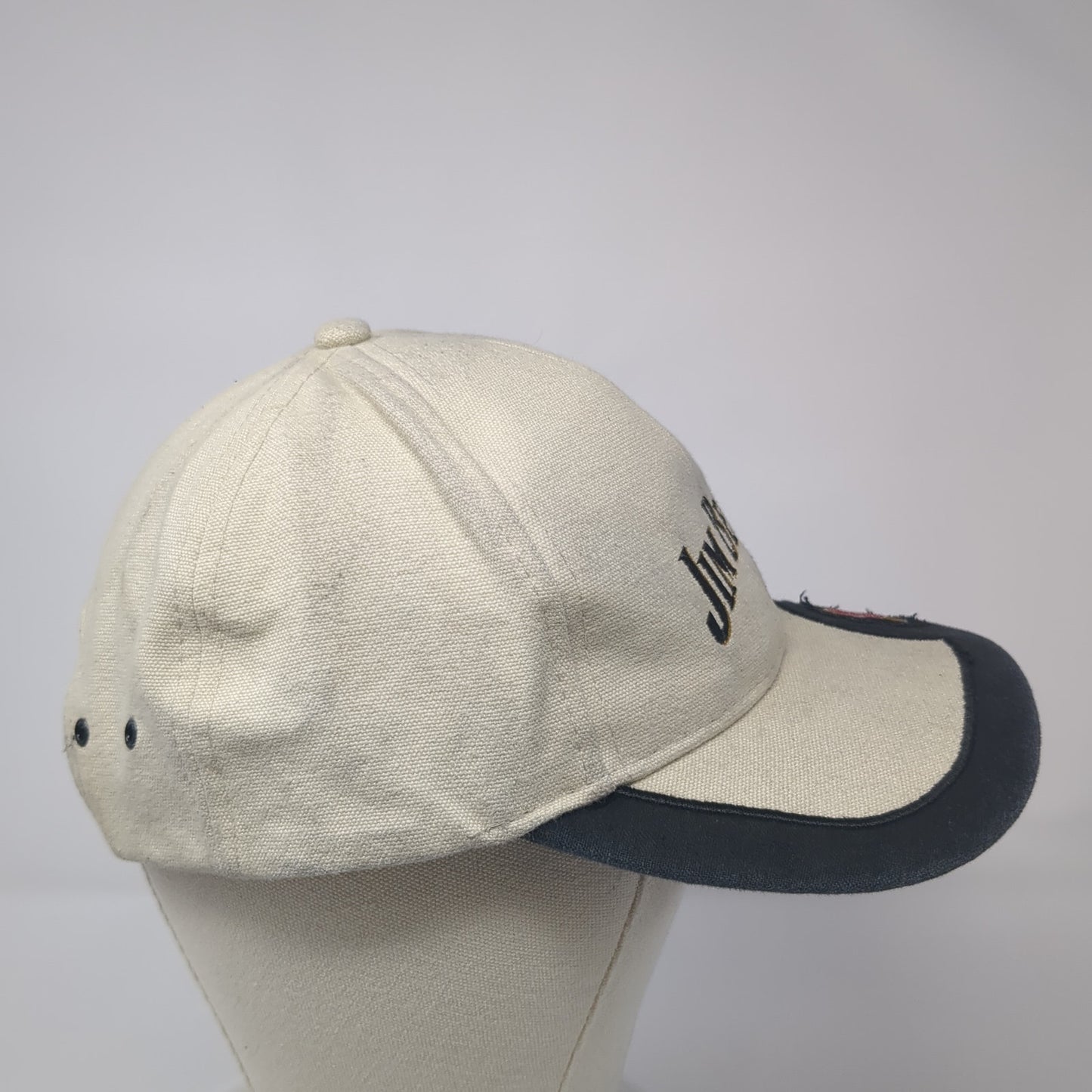 Jim Beam Strapback Hat Beige One Size Adjustable Colorblock Vent Holes