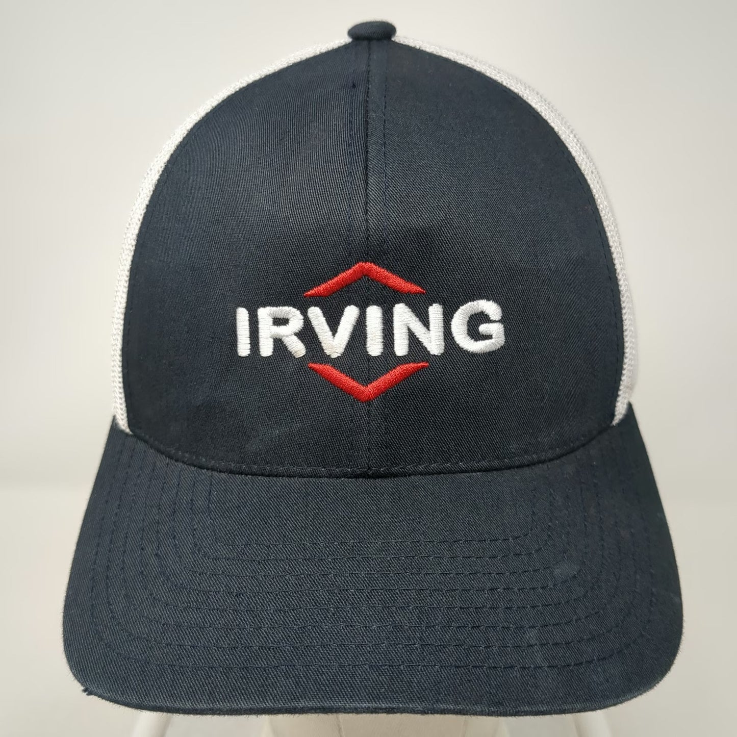 Pacific Headwear Trucker Hat Blue One Size Snapback Irving Oil Mesh Logo Gas