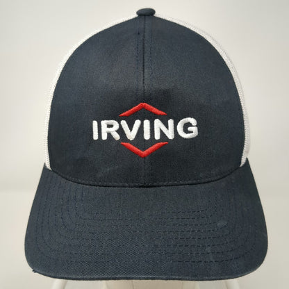 Pacific Headwear Trucker Hat Blue One Size Snapback Irving Oil Mesh Logo Gas