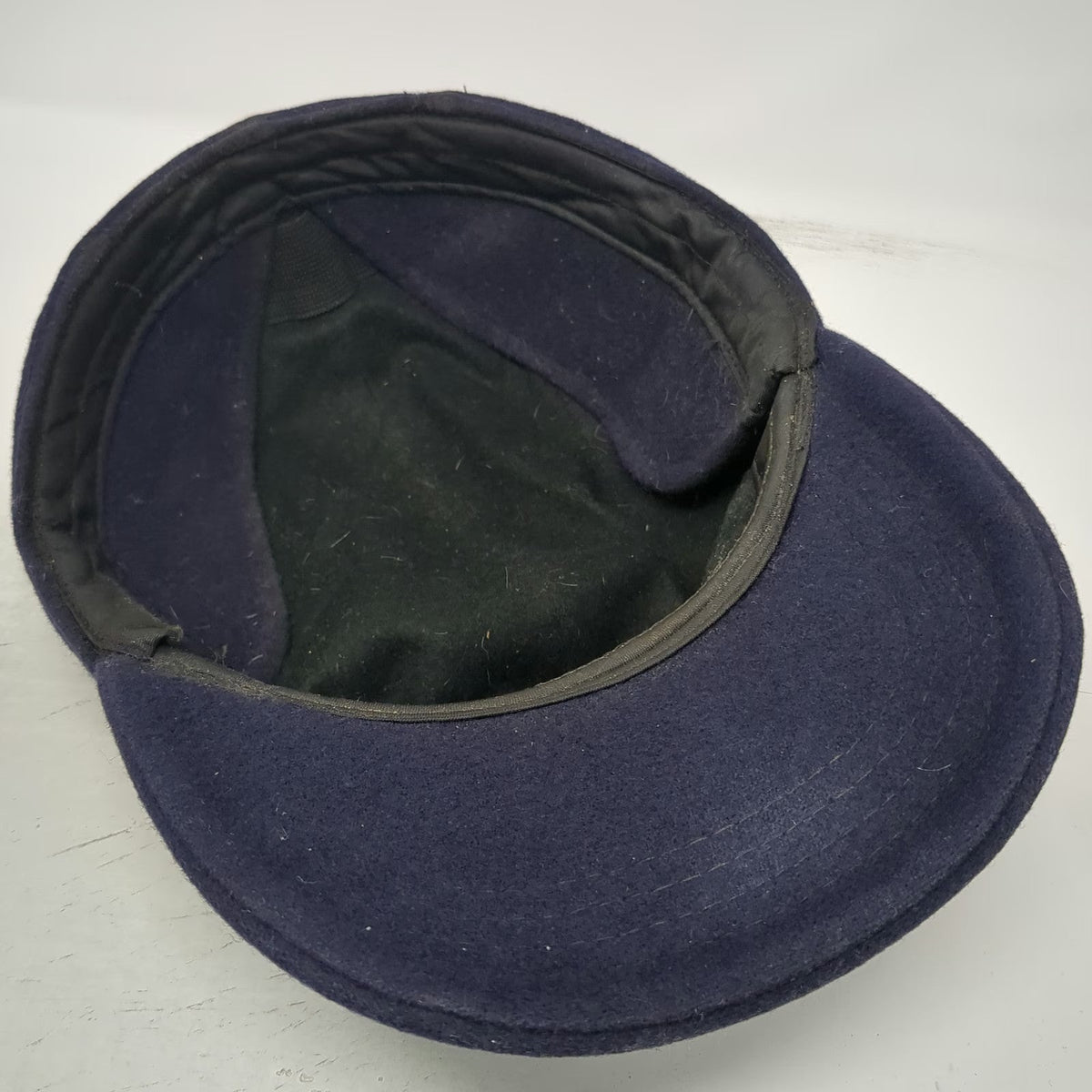 Pendleton 5 Panel Blue Hat L Wool Ear Flaps Solid Warm Winter Outdoor Vintage
