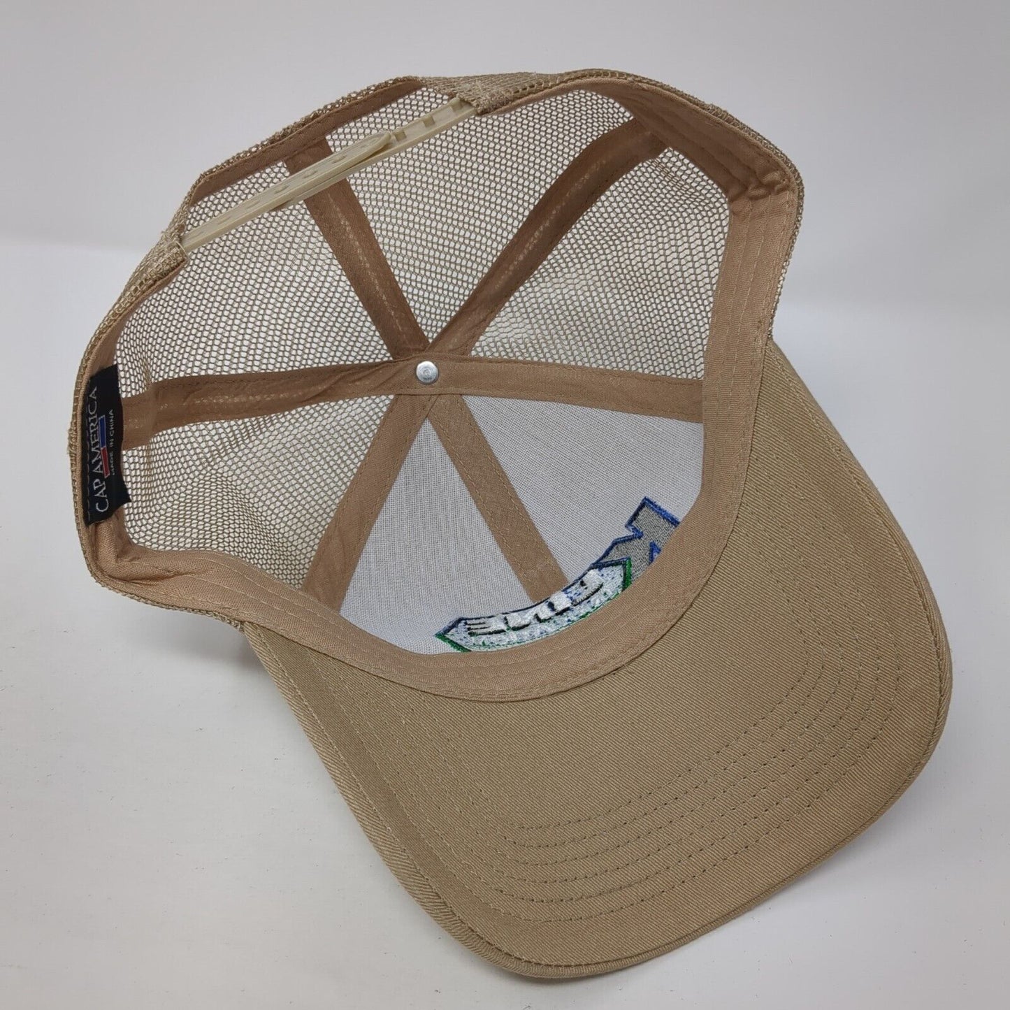 K Line Irrigation For America Snapback Trucker Hat Tan OS Adjustable Mesh Back