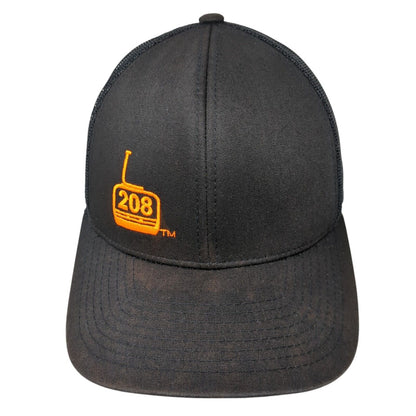 208 Logo Snapback Mesh Back Trucker Hat Black One Size Solid Mesh Back