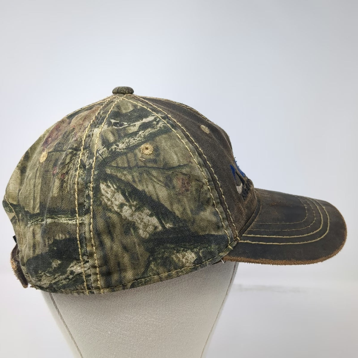 Port Authority Idaho Steel Hat Baseball Cap Brown Green One Size Camo Distressed