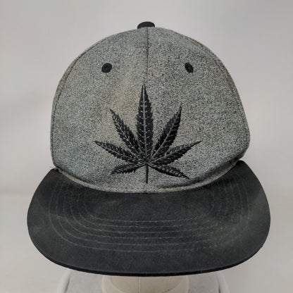 Marijuana Weed Logo Hat Cap Gray Black Embroidered 100% Polyester