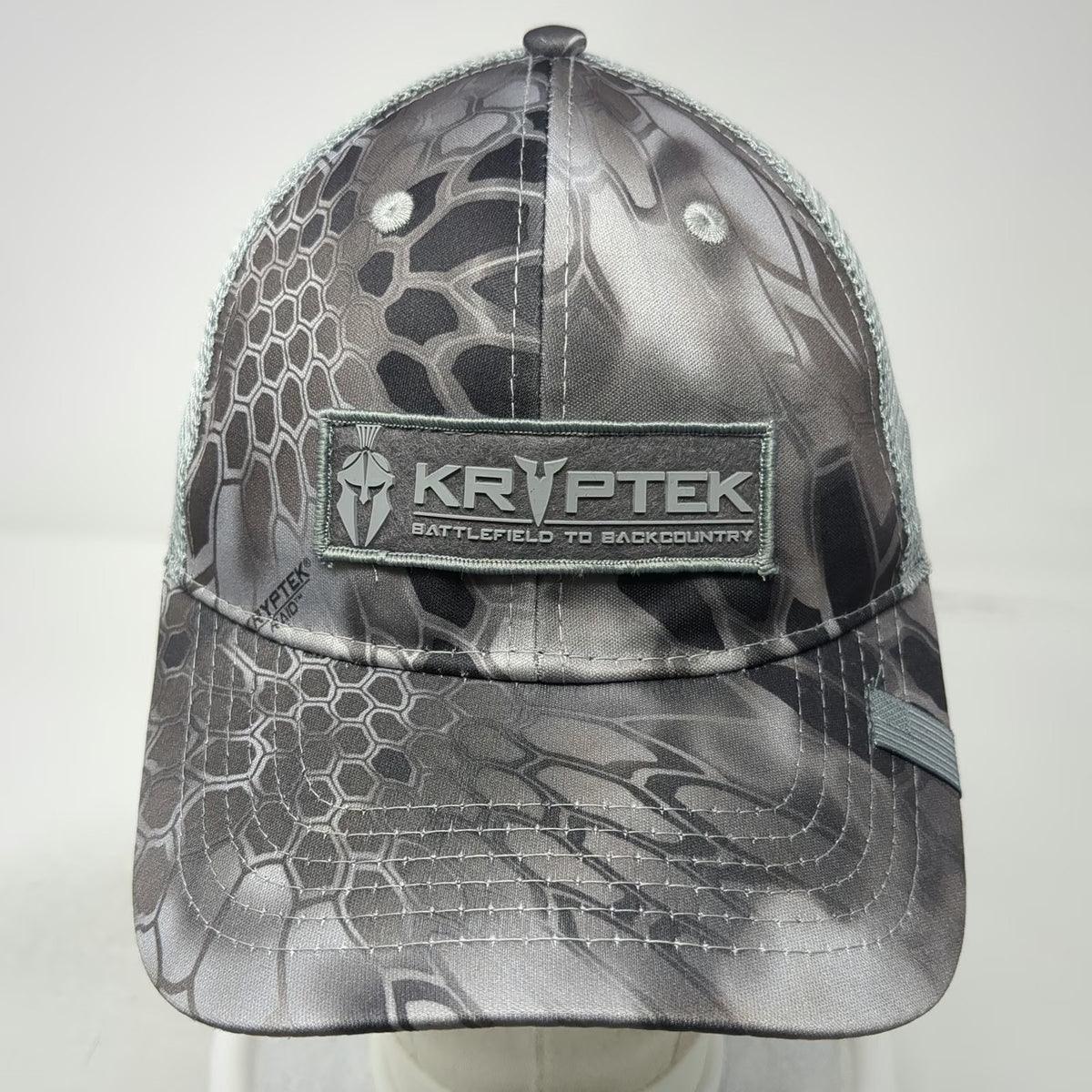 Kryptek Trucker Hat Gray Camo One Size Snapback Patch American Flag Mesh Back