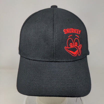 Snurkey Strapback Hat Black One Size Adjustable Graphic Print Vented Holes