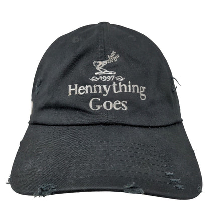 Field Grade Men's Slideback Hat Black VSOP Hennything Goes 1997 Embroidered Logo