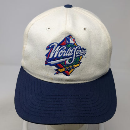 Twins Enterprise 1999 World Series MLB Snapback Hat White Blue OS Gray Vintage