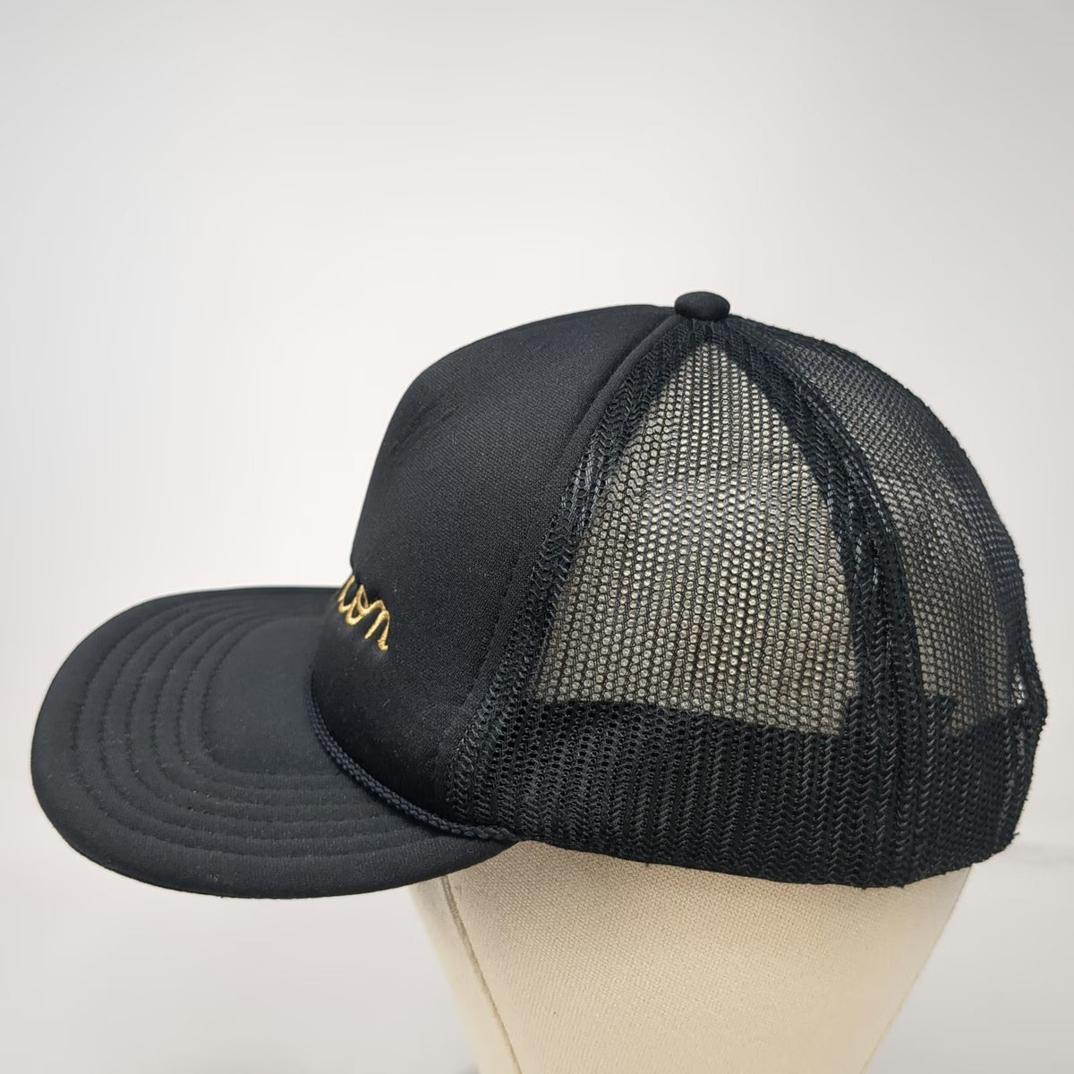 OTTO Trucker Hat Black Gold One Size Rincon The Cove Snapback Mesh Back hat