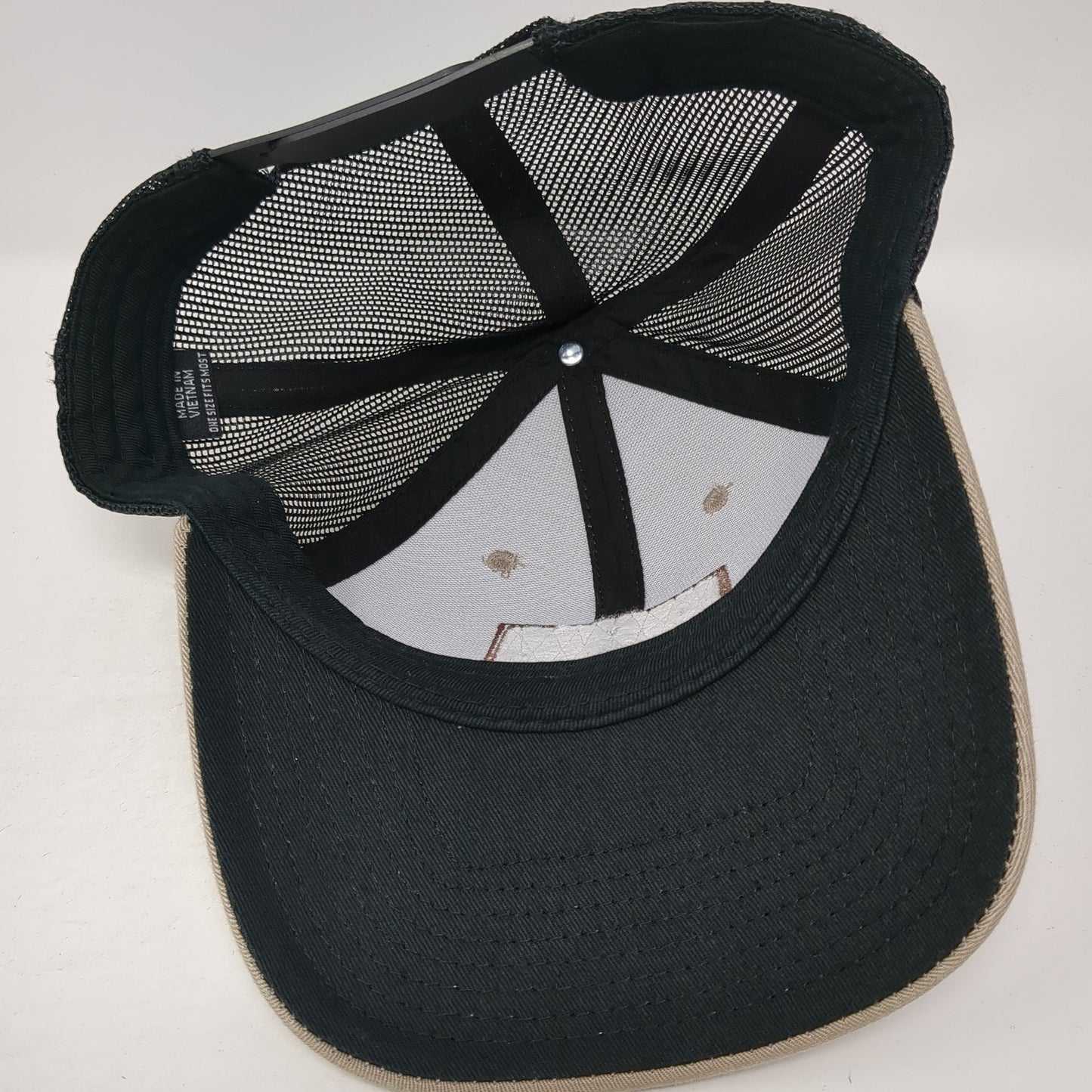 USA Flag Scheels Snapback Mesh Back Trucker Hat Brown One Size Colorblock