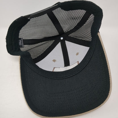 USA Flag Scheels Snapback Mesh Back Trucker Hat Brown One Size Colorblock