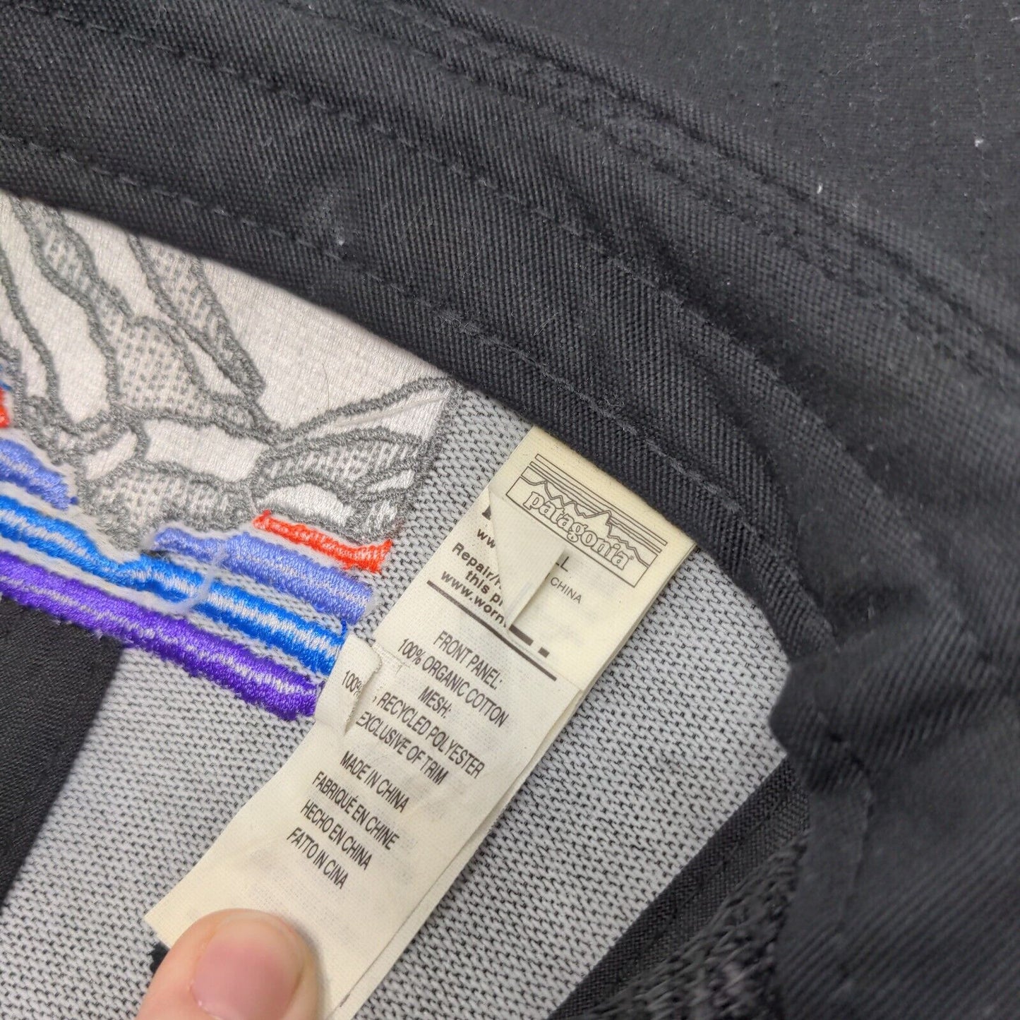 Patagonia Line Logo Ridge LoPro Snapback Mesh Back Trucker Hat Black All