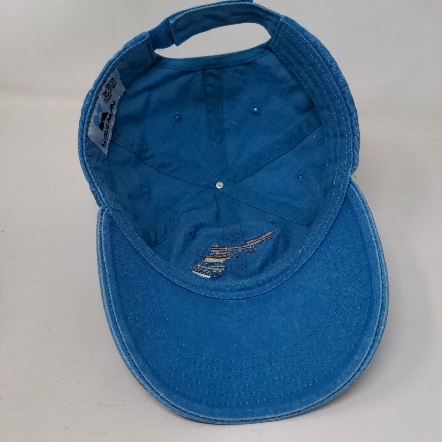 Florida State Map Strapback Hat Blue OSFA Adjustable Embroidered Kaufman Cotton