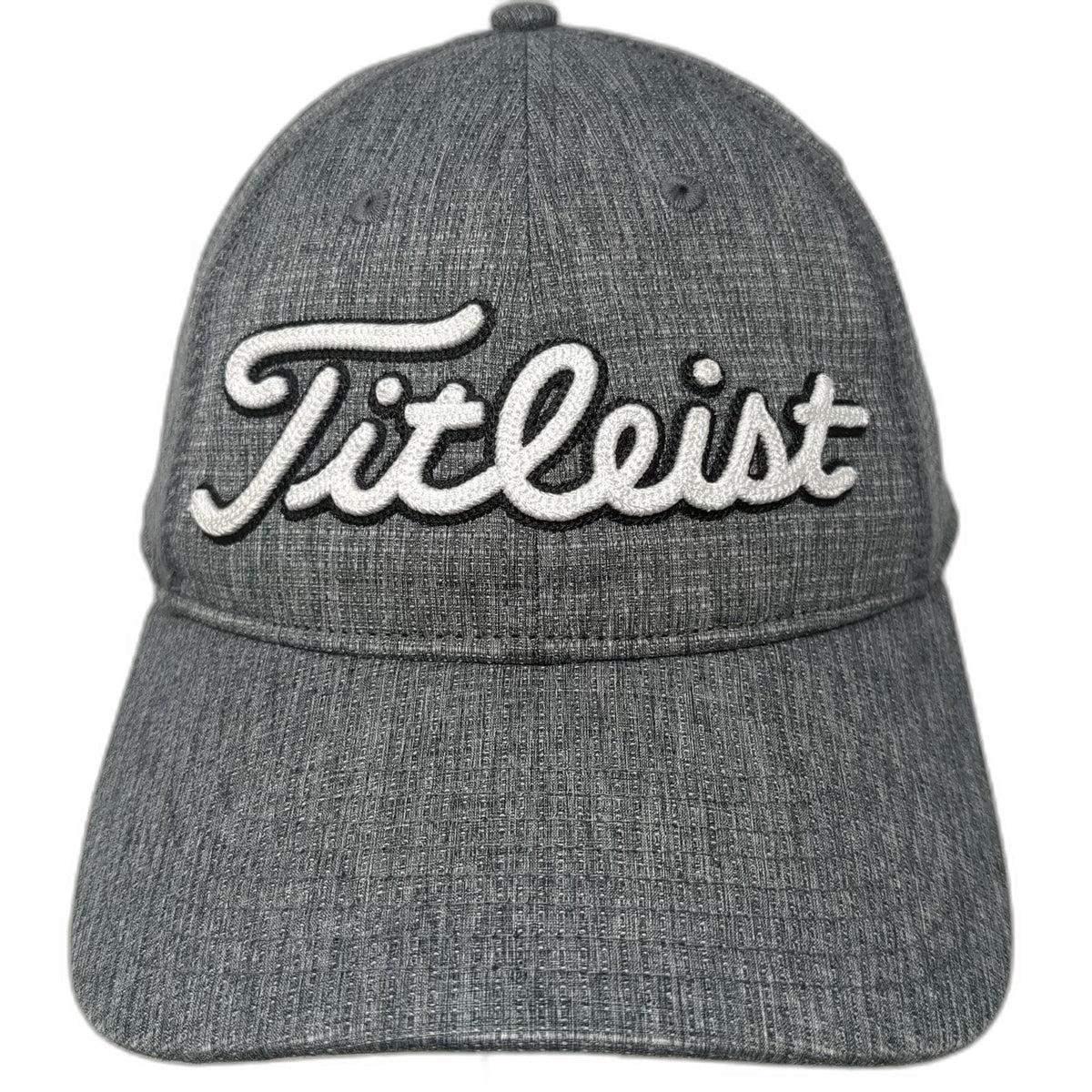 Titleist Baseball Cap Gray One Size Textured Embroidered Logo Golf Hat Slideback