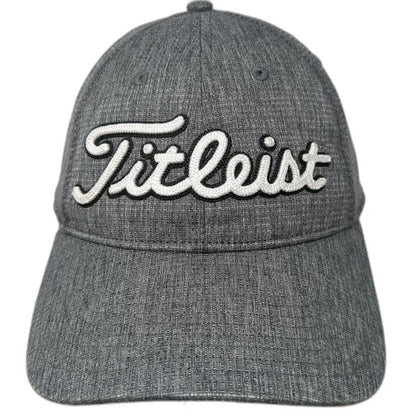 Titleist Baseball Cap Gray One Size Textured Embroidered Logo Golf Hat Slideback
