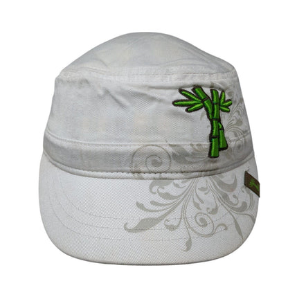 Cariloha Bamboo Slideback Army Hat White One Size Adjustable Pocket