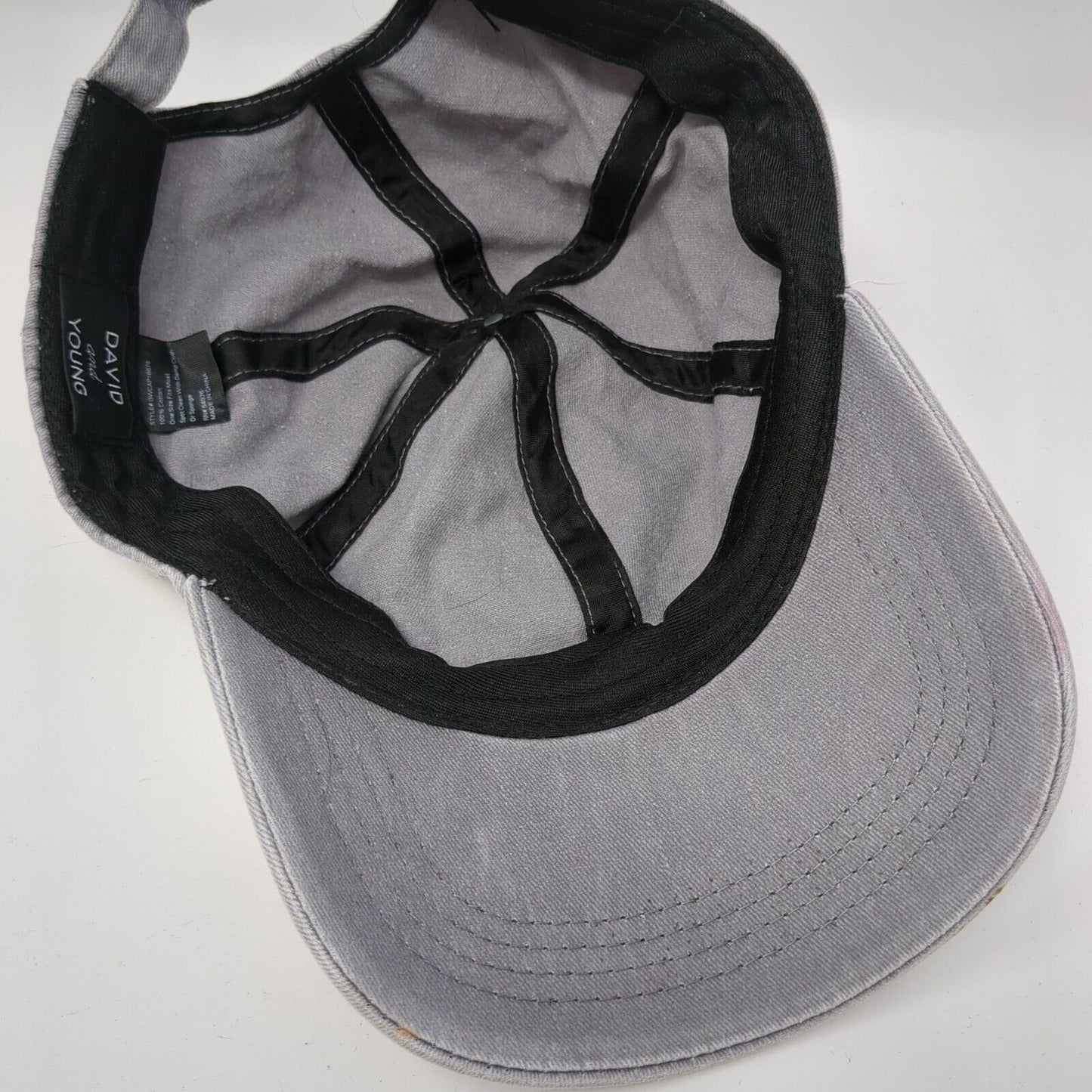 David And Young Slideback Hat Gray One Size Adjustable 6 Panel Blank