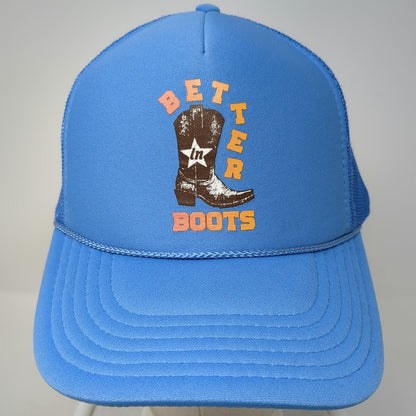 Otto Trucker Hat Blue OSFM Thomas Rhett Better In Boots Cowboy Boot Mesh Rope