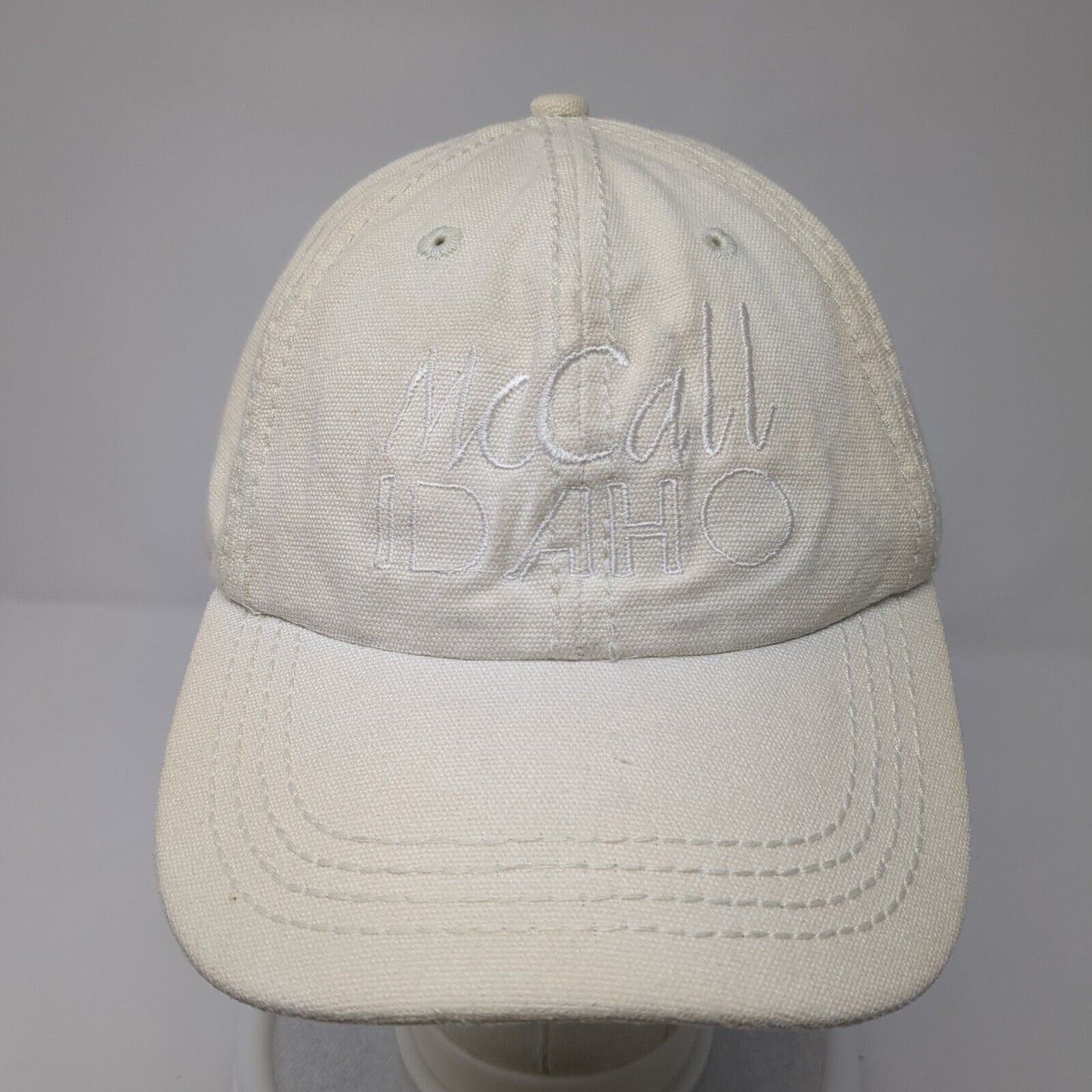 McCall Idaho Strapback Hat Cream One Size Adjustable Embroidered Polar