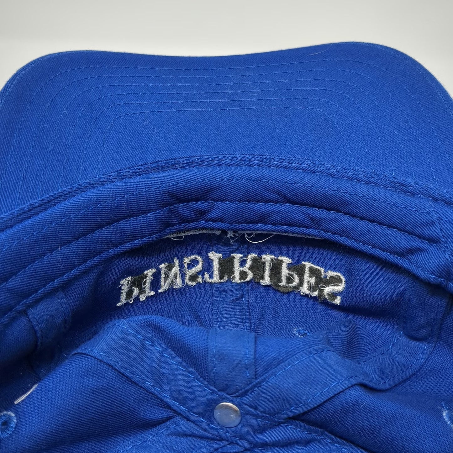 Fahrenheit Baseball Cap Blue One Size Embroidered Pinstripes Bowling Hat