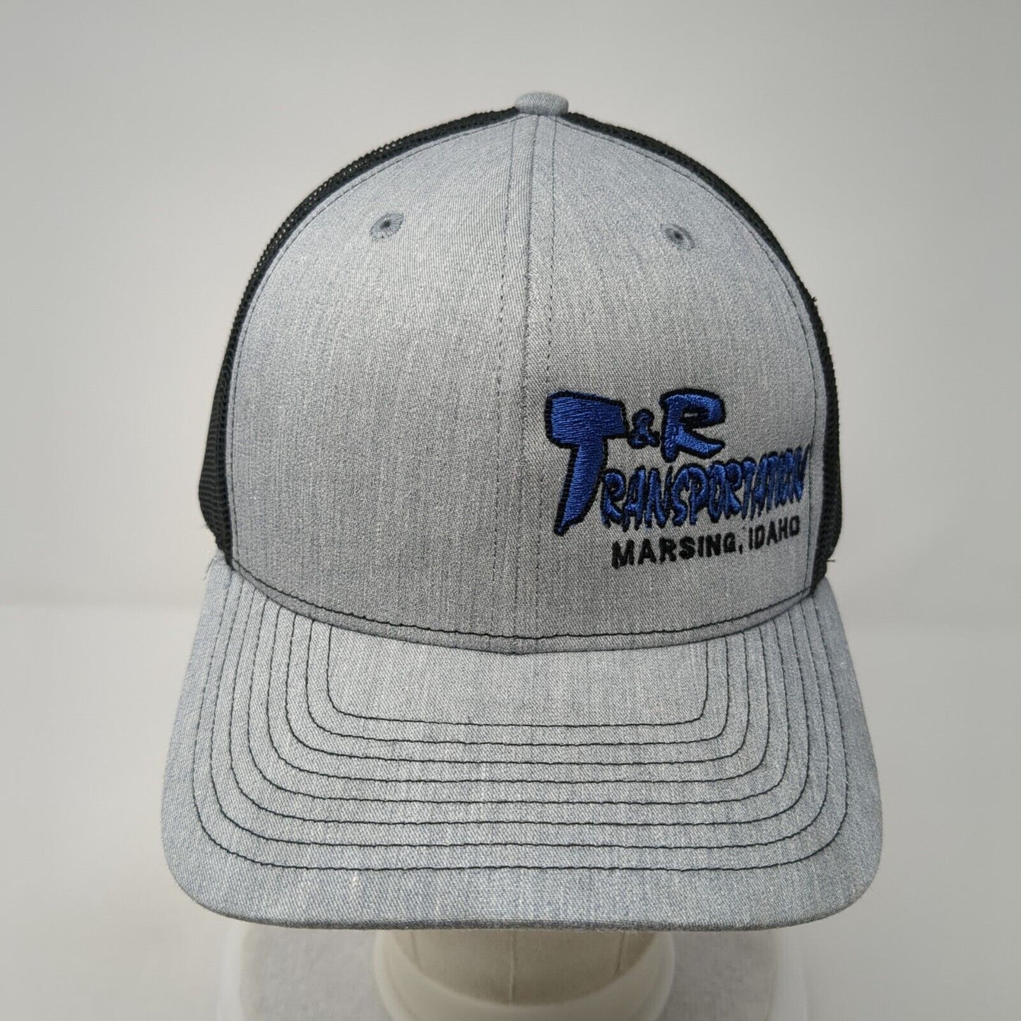 T&R Transportation Marsing Idaho Snapback Trucker Hat Gray OS Mesh Richardson