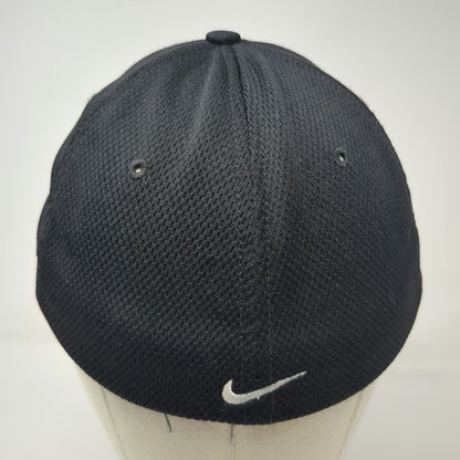 Nike Baseball Cap Black M Fitted Husky Mascot Polyester Mesh Performance Hat