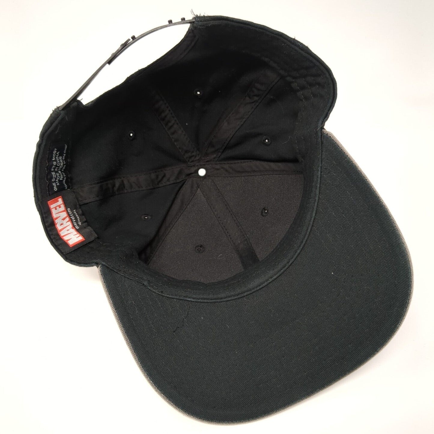 Spider-Man Snapback Hat Black One Size Adjustable Embroidered 6 Panel Marvel