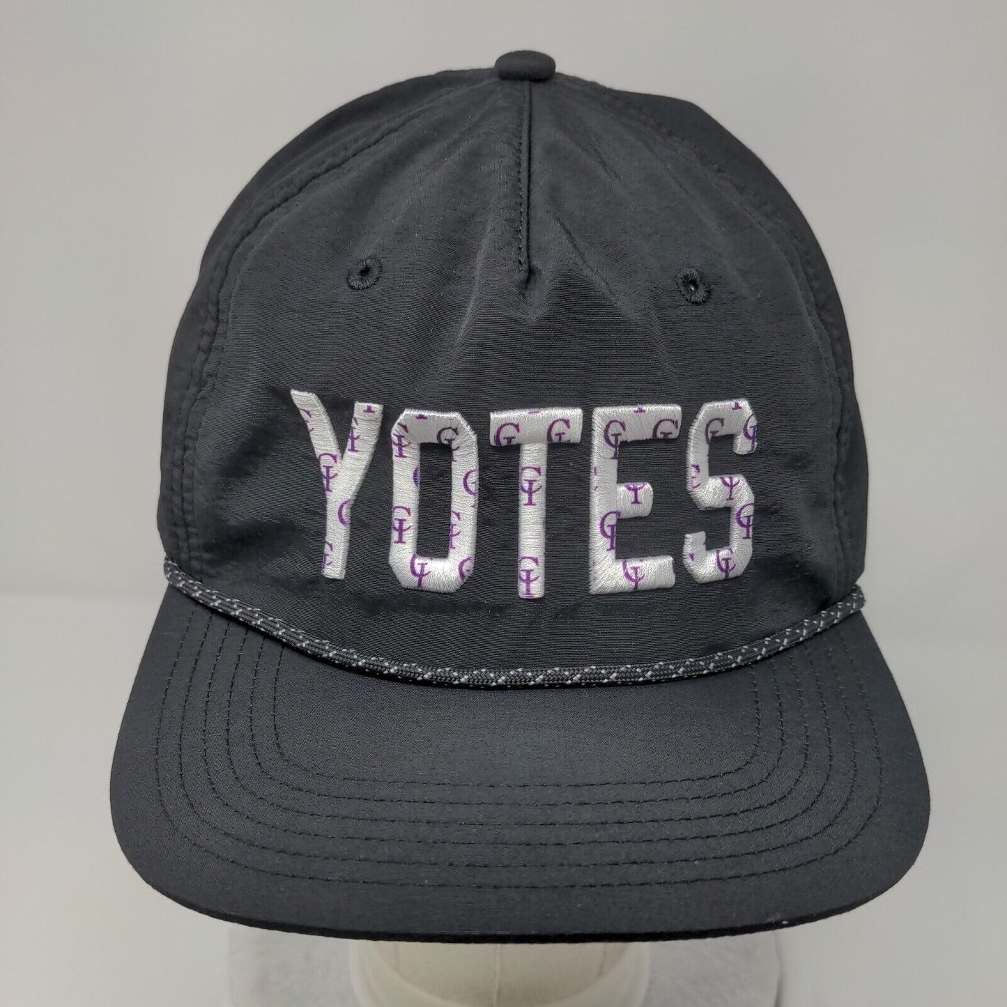 YOTES Snapback Hat Black OSFA Adjustable Embroidered 6 Panel Rope Legacy