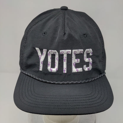 YOTES Snapback Hat Black OSFA Adjustable Embroidered 6 Panel Rope Legacy