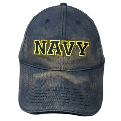 Eagle Crest US Navy Blue Baseball Cap Hat One Size Strapback Yellow Embroidered