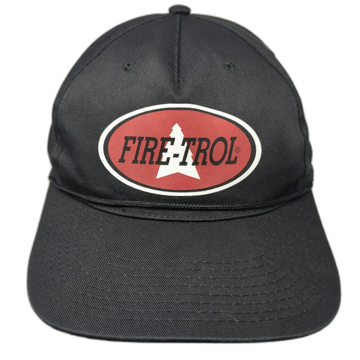 Black 5 Panel Hat One Size Fire-Trol Fire Retardant Patch Rope Snapback Cap