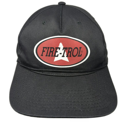 Black 5 Panel Hat One Size Fire-Trol Fire Retardant Patch Rope Snapback Cap