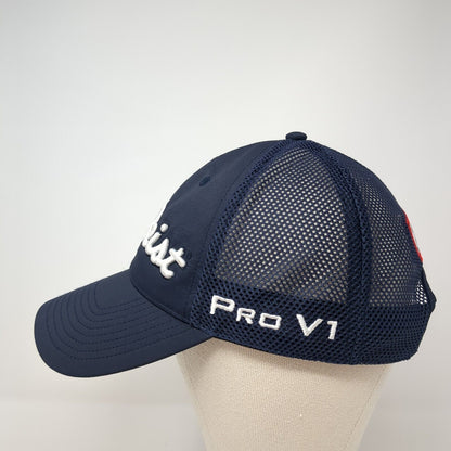 Titleist Snapback Trucker Hat Blue One Size Mesh Back Solid Adjustable
