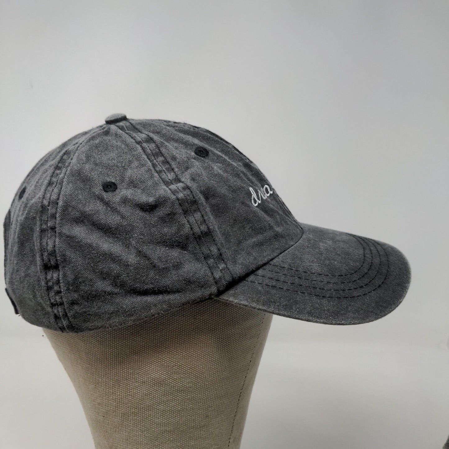 David & Young Women's Strapback Hat Gray Embroidered Dream On Logo Cotton