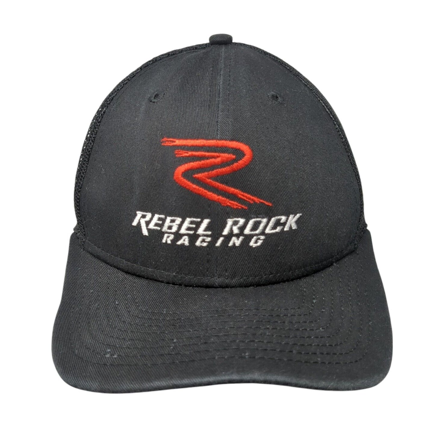 Rebel Rock Racing Snapback Trucker Hat Black One Size Solid New Era