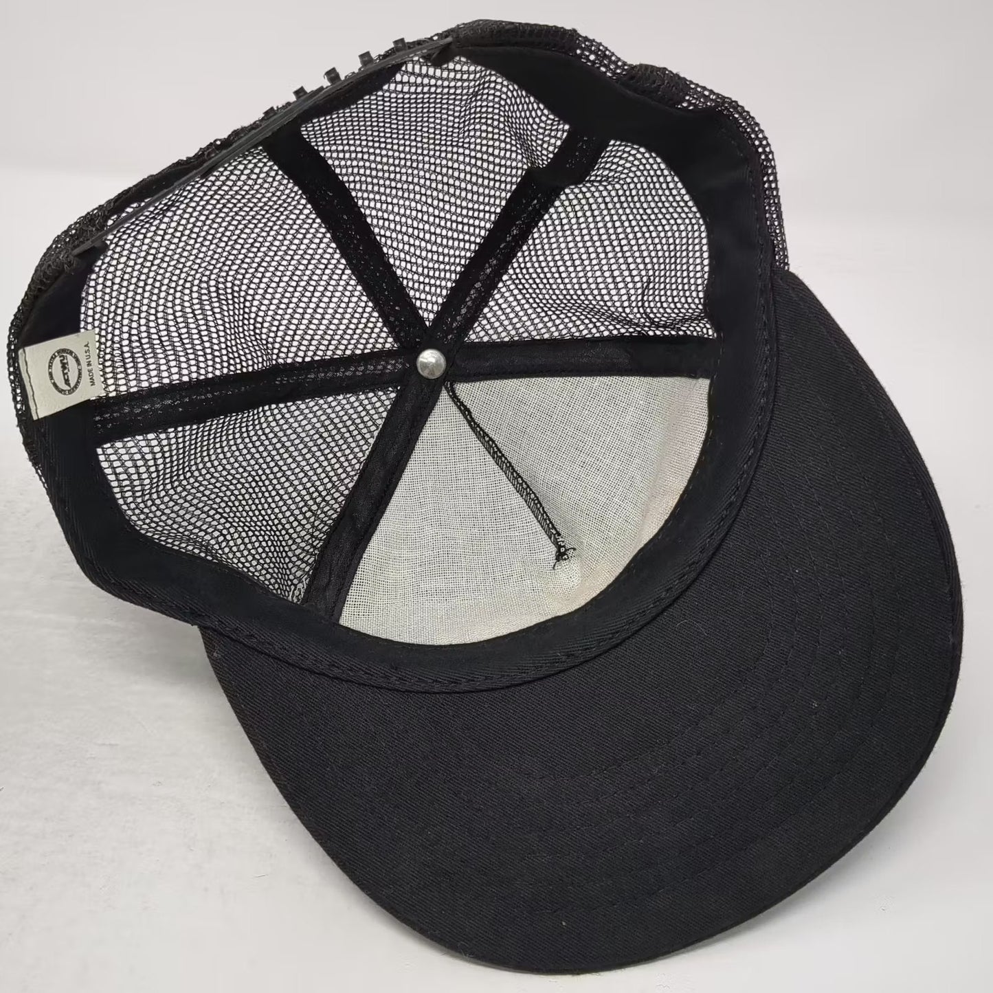 Black Kansas Wheat State Outline Trucker Hat Snapback OS Adjustable USA Vintage