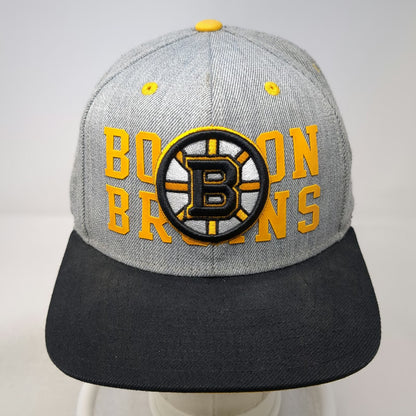 Reebok Boston Bruins NHL Gray Snapback Hat Signed Autographed Seidenberg Boychuk