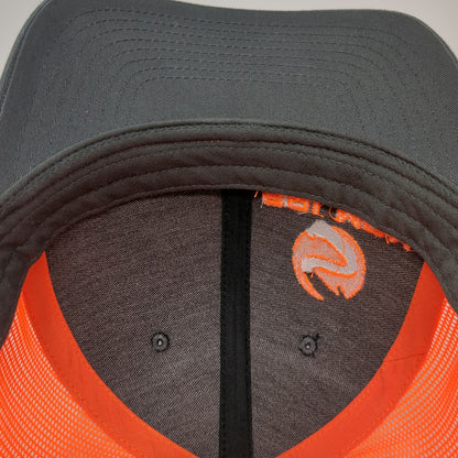 Richardson Trucker Hat Gray Orange One Size Snapback Mesh Salmon Electrical Logo