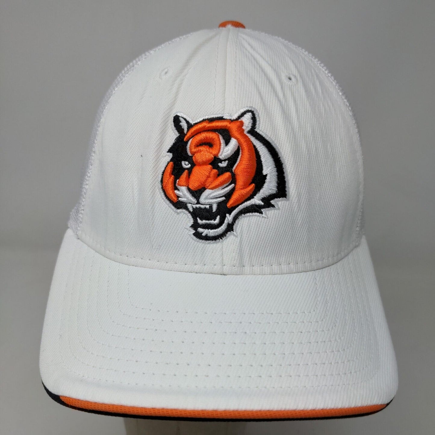 Reebok NFL Mesh Back Hat White OSFA Cincinnati Bengals Embroidered Logo Vintage