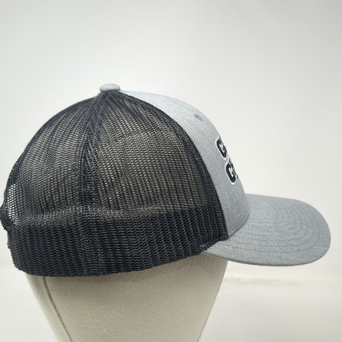 Richardson Trucker Hat Gray L Clear Choice Window Cleaning Mesh Back Snapback