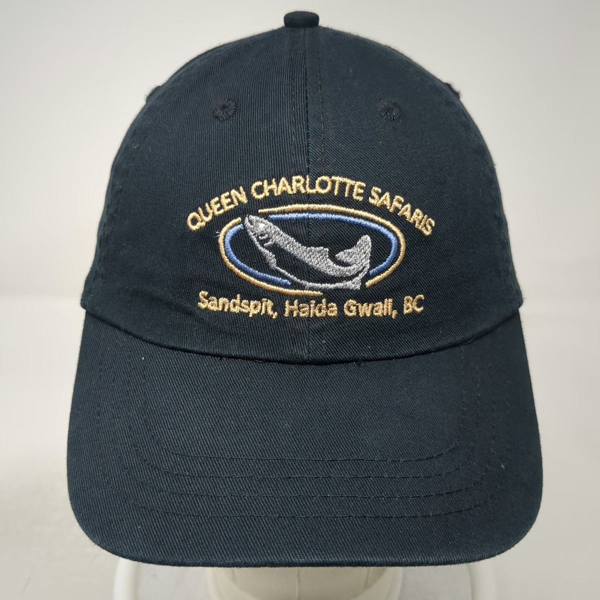Port & Company Baseball Cap Black One Size Fishing Salmon Safari BC Strapback