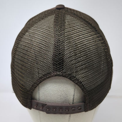 Wildlife Safari Brown Trucker Hat One Size Mesh Snapback Running Cheetah Patch