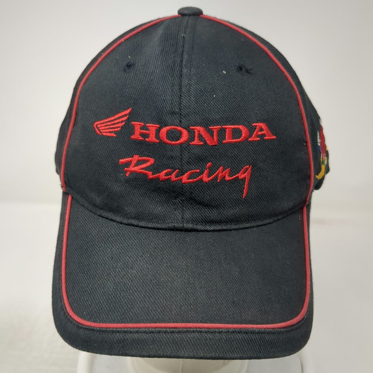 Fox Honda Racing Baseball Cap Black XL Fitted Hat Red Piping Graphic Motocross