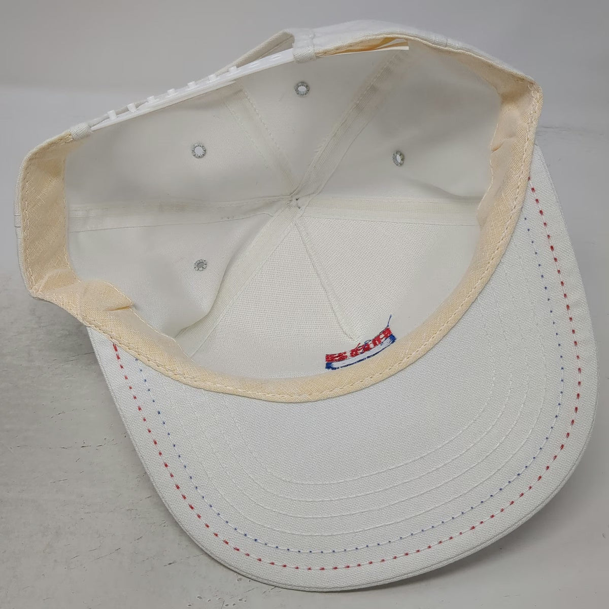 Kap King 5 Panel White Hat Snapback ABS Vandervegt Dairy Red Blue Rope Vintage