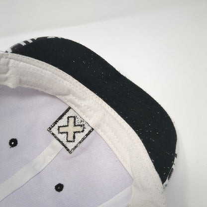 X Snapback Hat White One Size Adjustable Geometric Embroidered 6 Panel