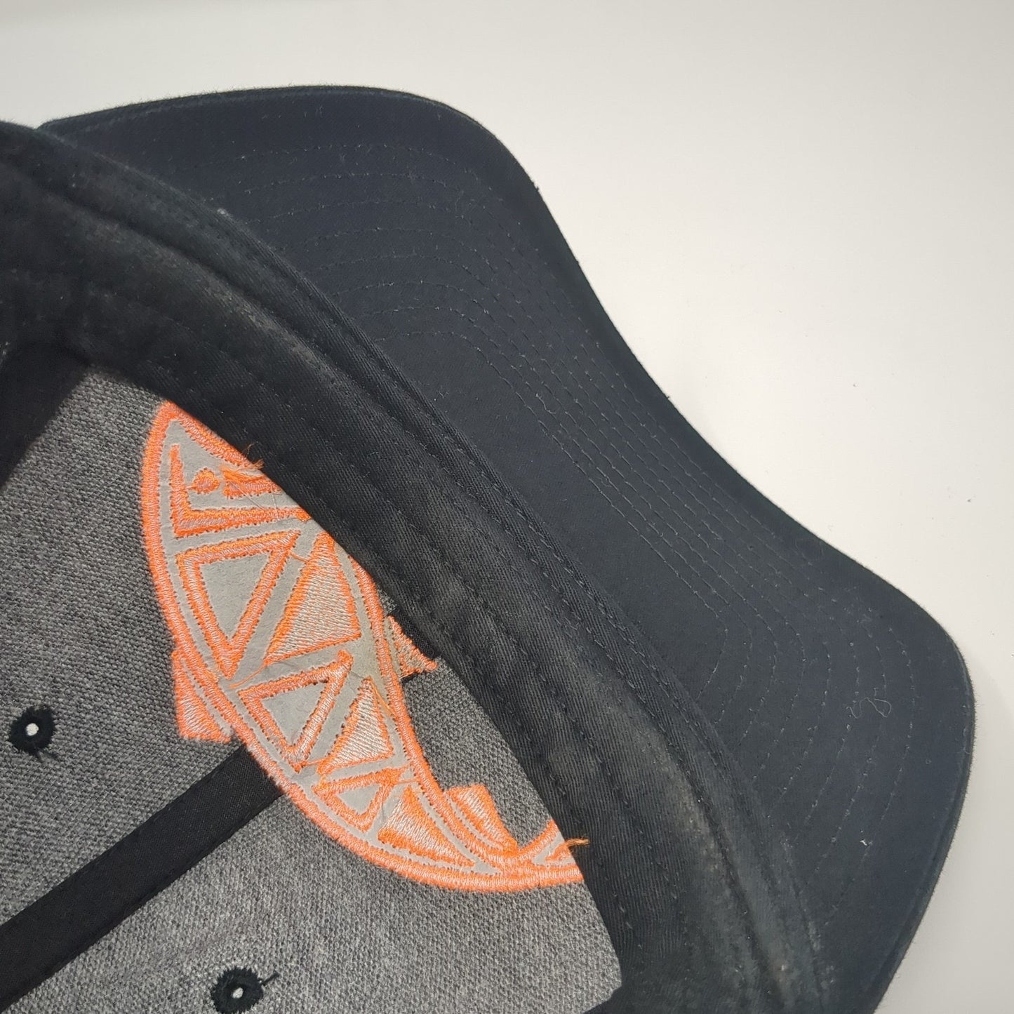 Trout Trucker Hat Black Large Adjustable Embroidered Mesh Back Richardson