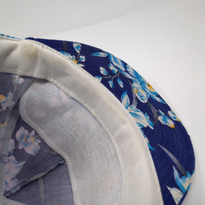 Albertsons Slideback Hat Blue One Size Adjustable Floral Print Rope Nissin Cap