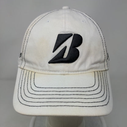 Bridgestone Golf Slideback Hat White One Size Embroidered Adjustable